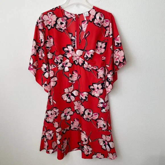 Lewit Silk Floral Deep V Midi Dress - Picture 9 of 14
